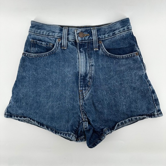 Levi's‎ Womens High Waisted Mom Shorts Denim Blue Size 24 Vintage Style - Picture 2 of 5